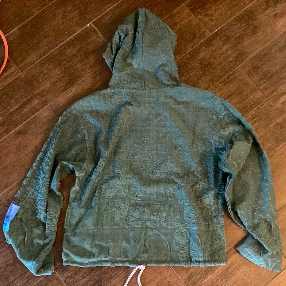 NWT Jungles Jungles Terry Cloth crop cut Green Hoodie. Men’s medium - Picture 4 of 4